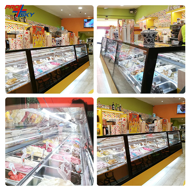 Prosky Ice Cream Italian Display Freezer For Gelato Ice Cream Cake And